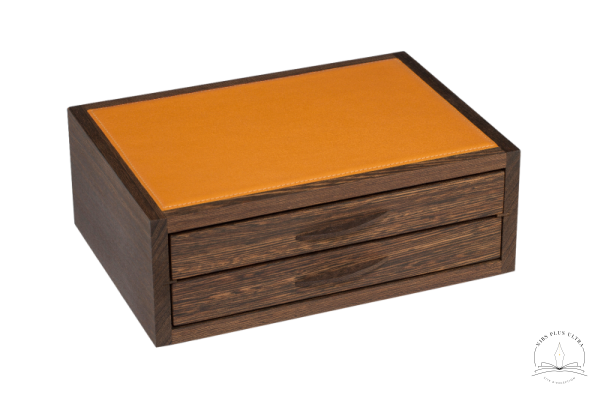 Coffret pour 22 stylos Wengé Mandarine de Atelier De Laforêt 2