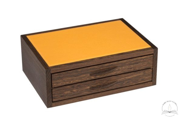 Coffret pour 22 stylos Wengé Moutarde de Atelier De Laforêt 1