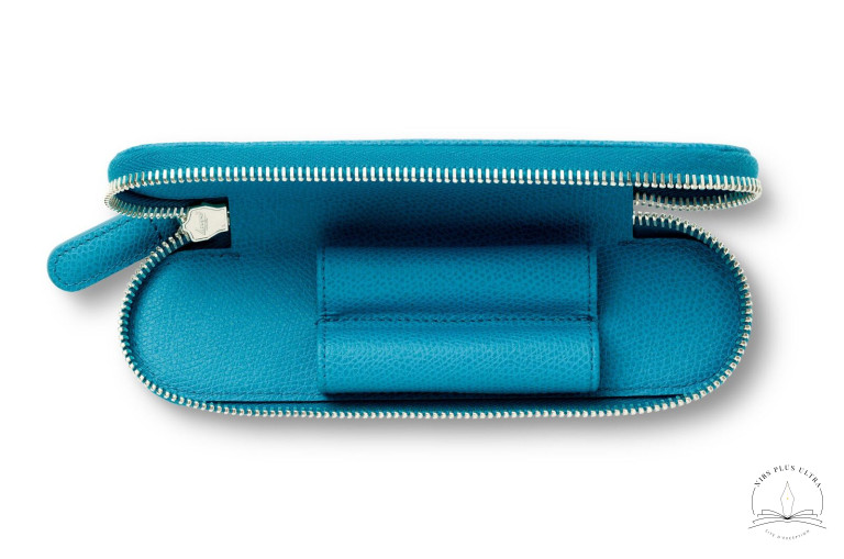 Etui en cuir Bleu azur pour 2 stylos de Graf von Faber-Castell 2