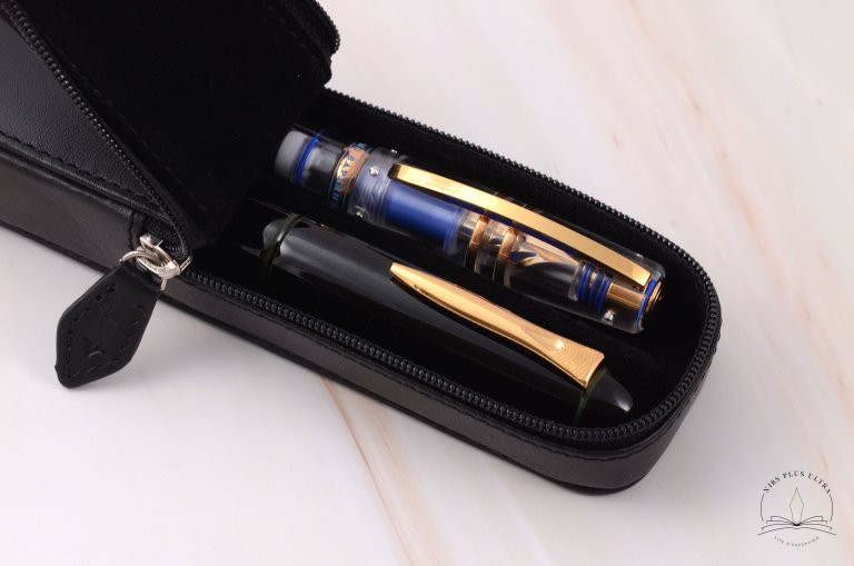 Etui en cuir Noir pour 2 stylos de Visconti 2